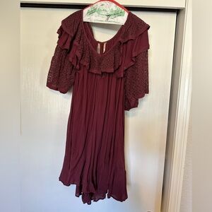 Free People Mauve Lace Romper